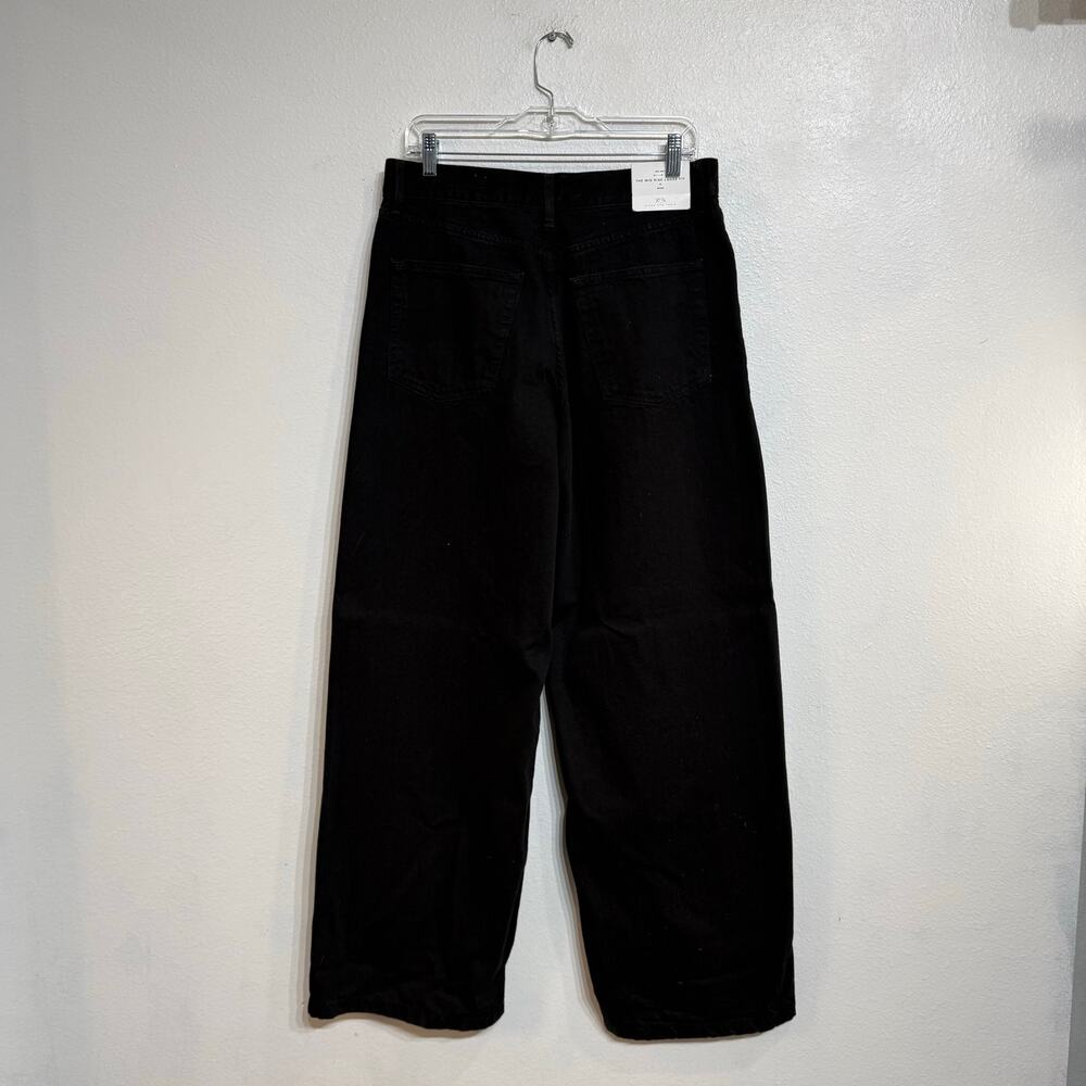 Zara Black Mid Rise Loose Fit Wide Leg Jeans Sz 8 NWT - Picture 9 of 10
